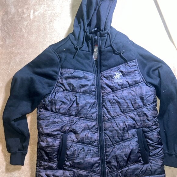 BEVERLY HILLS POLO CLUB Black Fleece Full Zip Water Resistant Jacket, M (AA3) - Picture 1 of 6